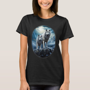 T-shirt Wolves on Hill par Lune et Universe Imaginaire Art