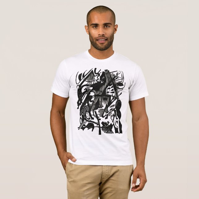 T-shirt Wolves Reborn – Retro B&W Expression Tee (Devant entier)