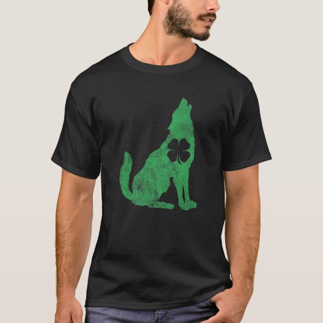 T-shirt Wolves Wolf Cadeau Saint-Patrick Shamrock Saint-Pa (Devant)