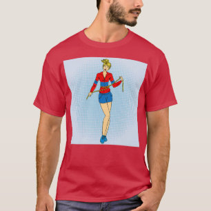 T-shirt Woman with Tapemeasure Fitness Workout Health Care