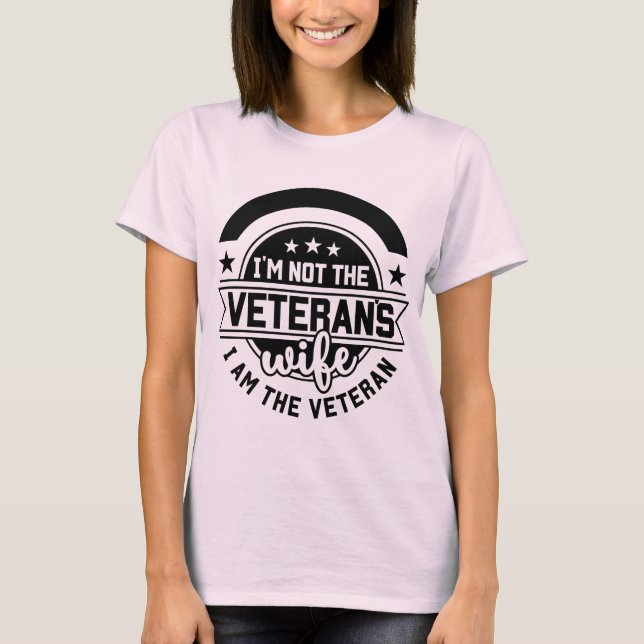 T-shirt Woman's Army Veteran Proud Military V-Neck (Devant)