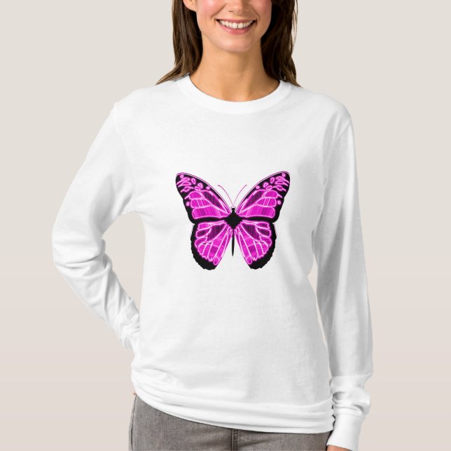 T-shirt Woman's Butterfly Long Sleeve Shirt (Devant)