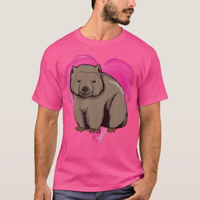 T-shirt Wombat Heart Australia Love Lover Wombats (Devant)