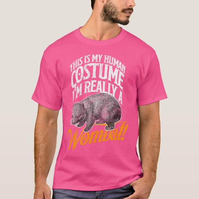 T-shirt Wombat Humain Drôle Idée de la faune (Devant)