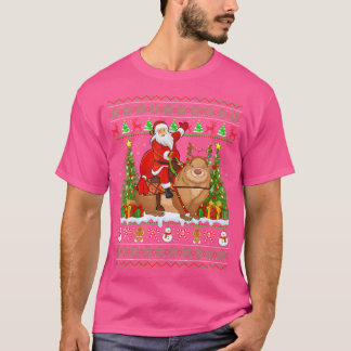 T-shirt Wombat Lover Funny Ugly Père Noël équitation Womba