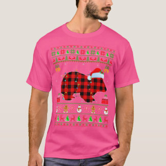 T-shirt Wombat Lover Matching Buffalo Plaid Ugly Wombat Ch