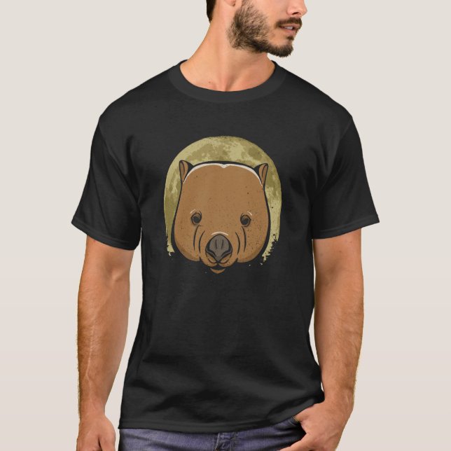 T-shirt Wombat Moon Nature Wildlife Animal Cute Rodent (Devant)