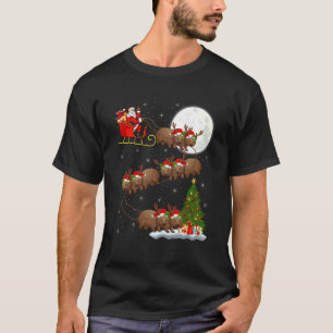 T-shirt Wombat Santa Traîneau Volant Drôle Magique Noël