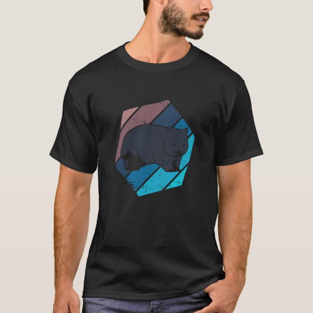 T-shirt Wombat Style Artistique Rongeur Animal Faune Natur (Devant)