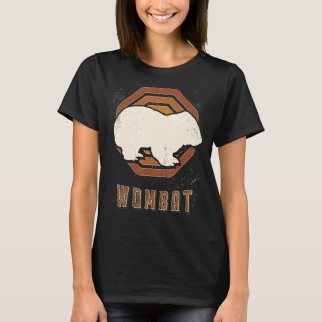 T-shirt Wombat Vintage Retro classique amour animal (Devant)
