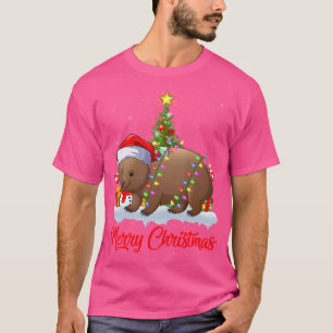 T-shirt Wombat Xmas Tree Lighting Père Noël Wombat Noël