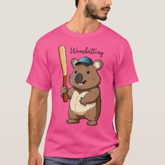 T-shirt Wombatt mignon Dessin Joueur De Baseball Wombat