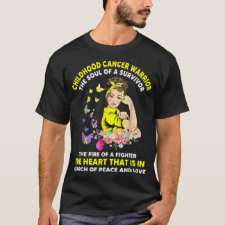 T-shirt Women Butterfly Childhood Cancer Awareness 