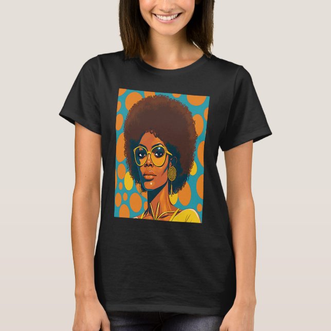 T-shirt Women Empowerment Retro Afro African American Mom  (Devant)