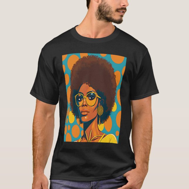 T-shirt Women Empowerment Retro Afro African American Mom  (Devant)