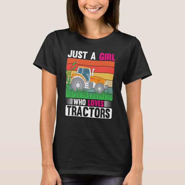 T-shirt Women Farm Life Girl Loves Tractor Family Farmer R (Devant)