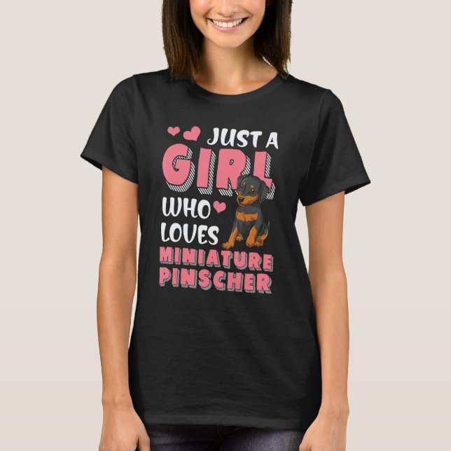 T-shirt Women Girls Dog   Dog Miniature Pinscher Min Pinsc (Devant)