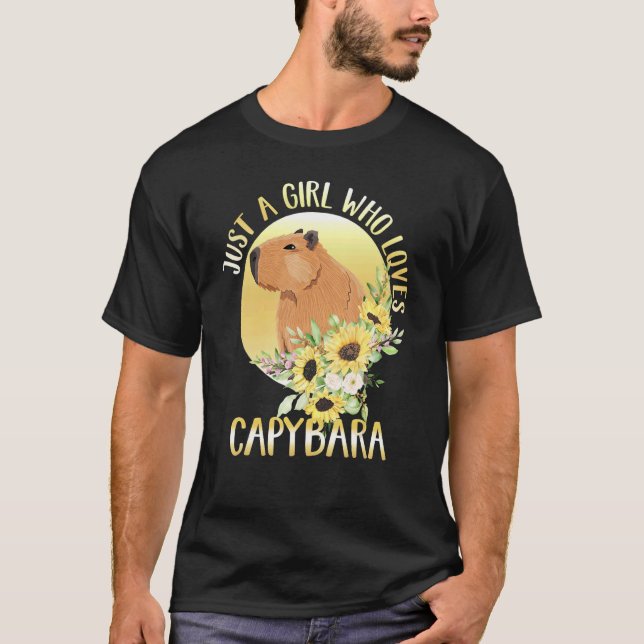 T-shirt Women Just A Girls Who Loves Capybara Girls Cute C (Devant)
