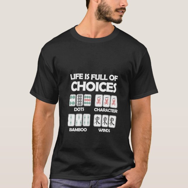 T-shirt Women Life Est Plein De Choix Mahjong Board Jeu (Devant)