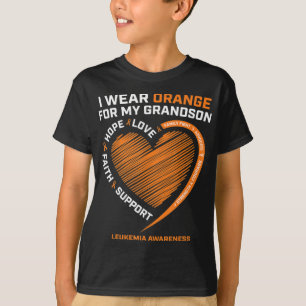 T-shirt Women Men I Wear Orange For My Grandson Leukemia