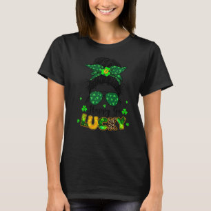 T-shirt Women St Patricku2019s Day Happy Go Lucky Messy Bu