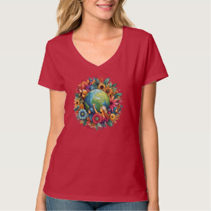 T-shirt Women United World Inspiré V-Neck