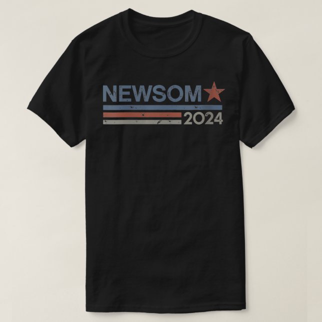 T-shirt Womens 2024 Gavin Newsom pour le Président Retro V (Design devant)