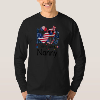 T-shirt Womens 4th Of July Love Being Called Nanny Sunflow