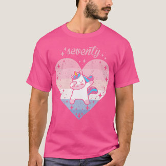 T-shirt Womens 70 Year Old Cute Unicorn Birthday Girl 70th