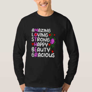 T-shirt Womens Acrostic Mother Amazing Loving Strong Happy