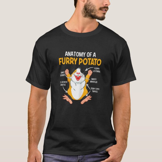 T-shirt Womens  Anatomy Of A Furry Potato Guinea Pig  Pet  (Devant)