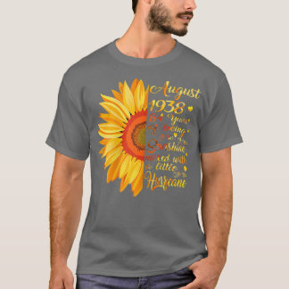 T-shirt Womens August Girls 1938 Birthday Gift 84 Years Ol