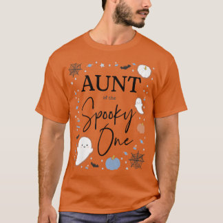 T-shirt Womens Aunt of the Spooky One First Birthday Blue 