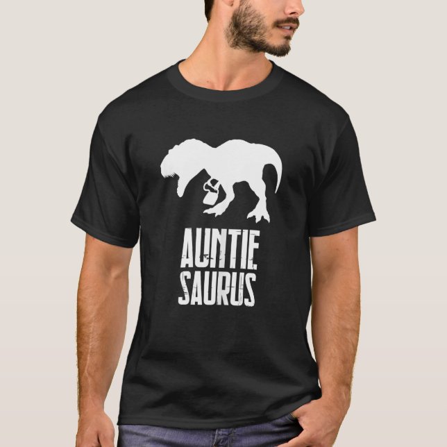 T-shirt Womens Auntiesaurus Rex Auntie Saurus Funny Aunt D (Devant)
