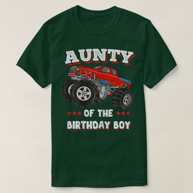 T-shirt Womens Aunty Of The Birthday Boy Fathers Monster T (Design devant)