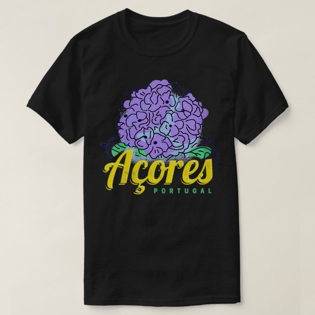 T-shirt Womens Azores Hydrangea Flower Island (Design devant)