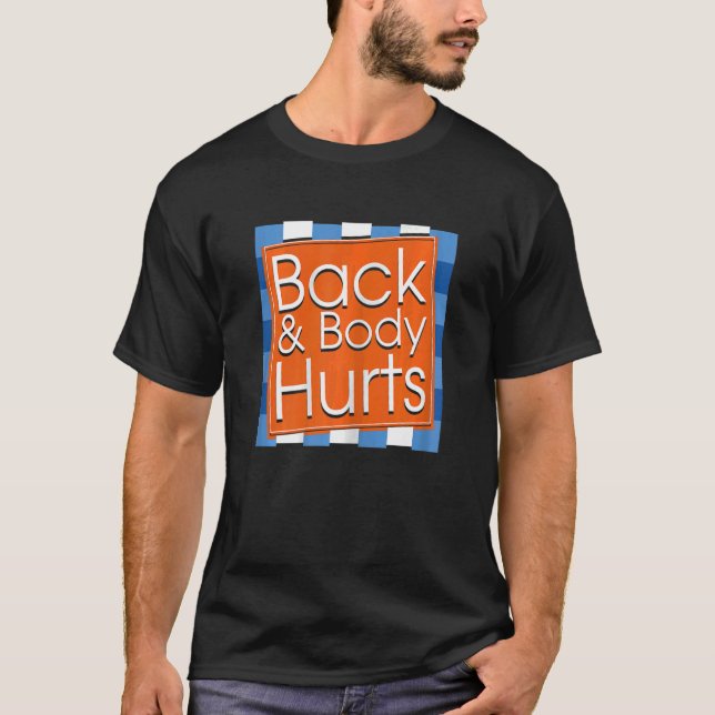 T-shirt Womens  Back Body Hurts Quote Workout Gym Top 1 (Devant)