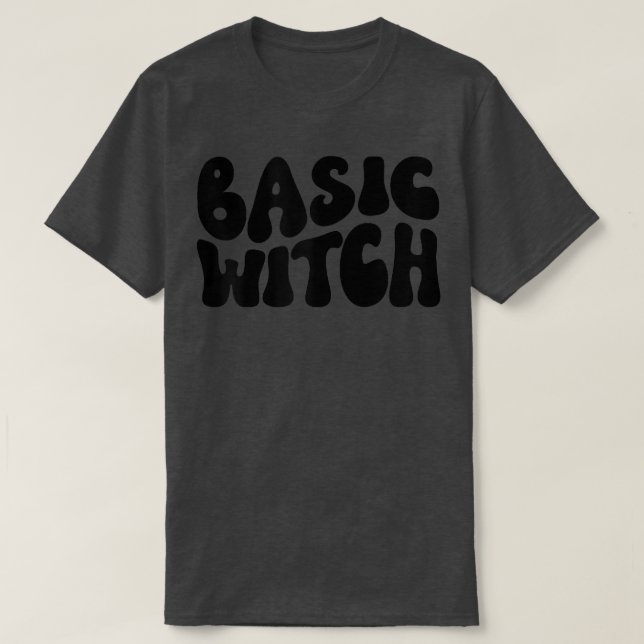 T-shirt Womens Basic Witch, Simple Halloween Outfit, Retro (Design devant)