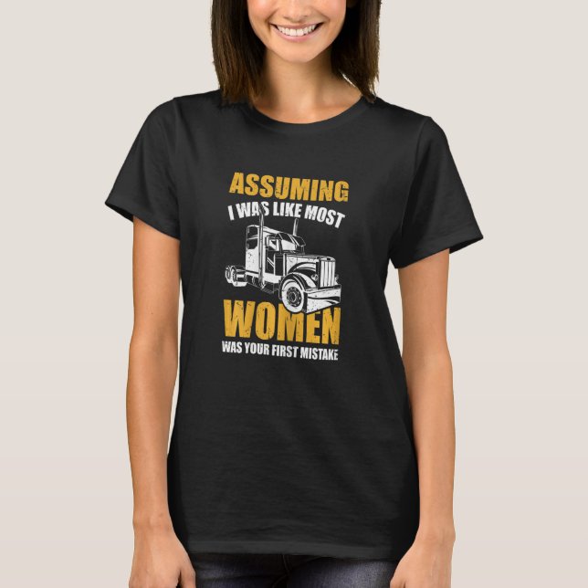T-shirt Womens Big Semi Truck   Trucking Trucker (Devant)