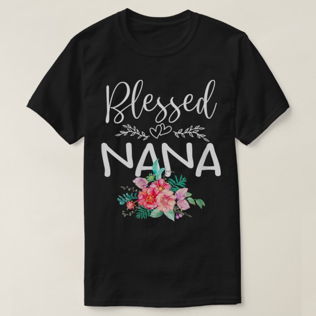 T-shirt Womens Blessed Nana Floral Mother's Day Mom Grandm (Design devant)