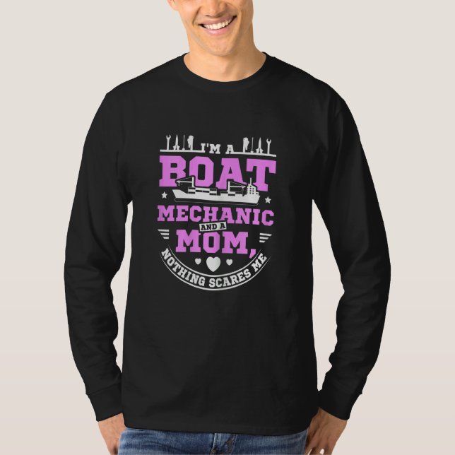 T-shirt Womens Boat mechanic and mother mom (Devant)