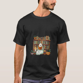 T-shirt Womens Boish Ghost Bibliothèque Éffrayante pour Bo