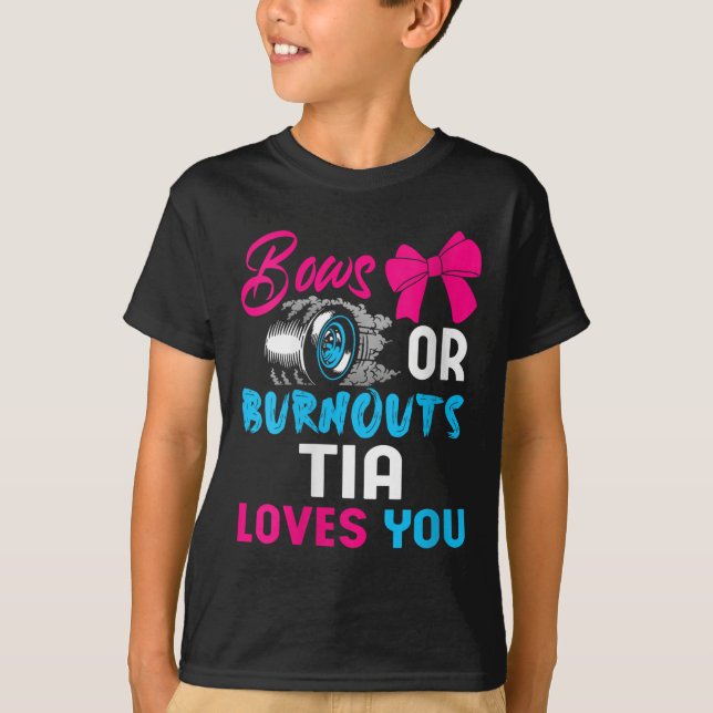 T-shirt Womens Bows Or Burnouts Tia Can't Wait To Know 202 (Devant)