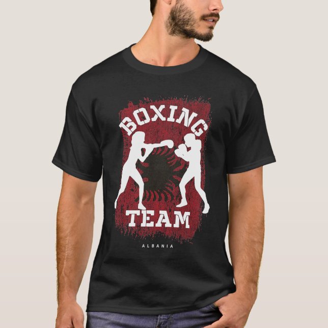 T-shirt Womens Boxing Albania Combat Sports Fighter Boxing (Devant)