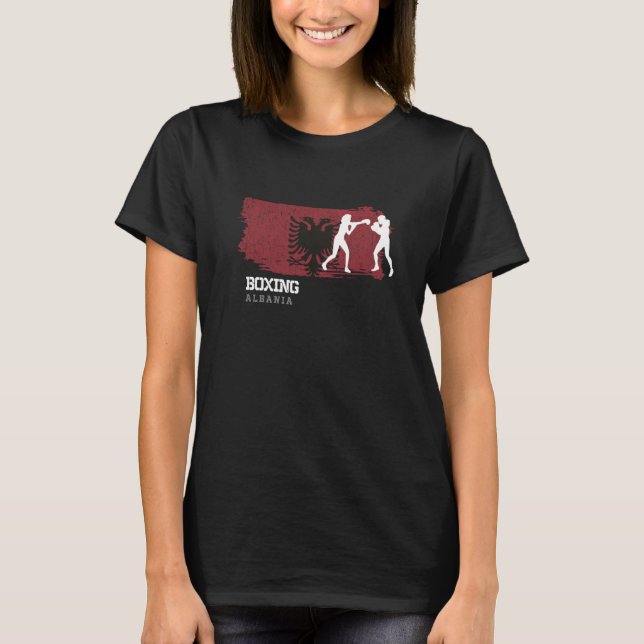 T-shirt Womens Boxing Albania Combat Sports Fighter Boxing (Devant)
