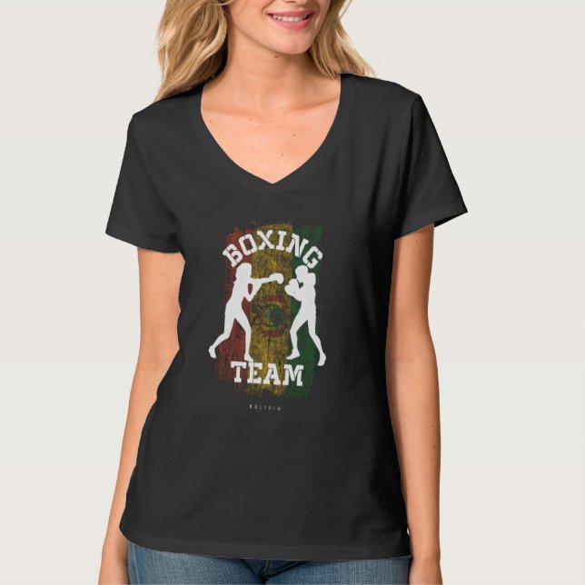 T-shirt Womens Boxing Bolivia Combat Sports Fighter Boxing (Devant)