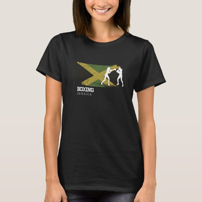 T-shirt Womens Boxing Jamaica Combat Sports Fighter Boxing (Devant)