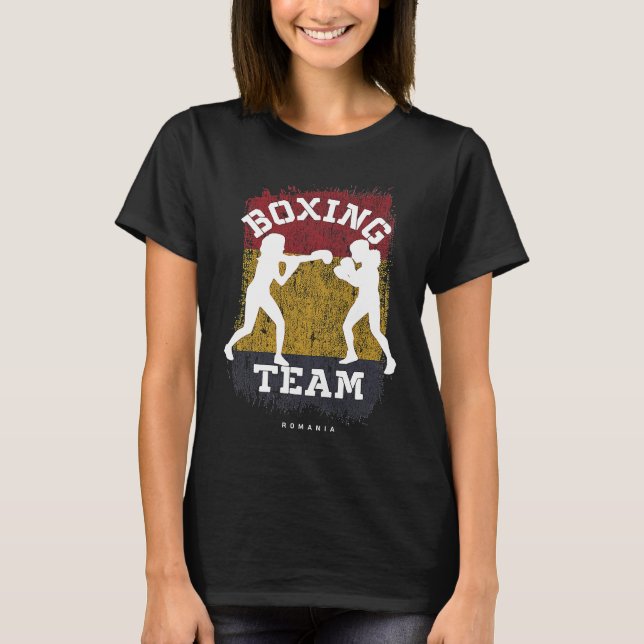 T-shirt Womens Boxing Romania Combat Sports Fighter Boxing (Devant)