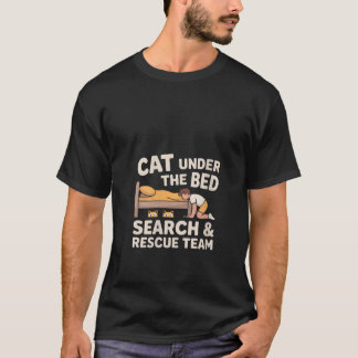T-shirt Womens Cat Under The Bed Search Rescue Team Humoro