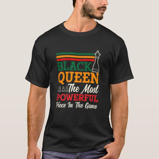T-shirt Womens Chess Queen Most Powerful Piece Checkmate C (Devant)